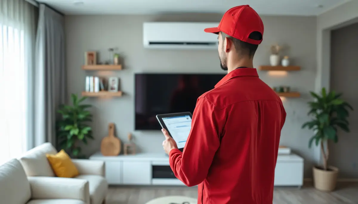 Rep walking a homeowner through options on a tablet